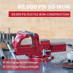 Forward 1305 5 Inch Home Vise Ductile Iron 5" Bench Vise Homeowner's Vice with Anvil and Swivel Base