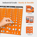 54 Nut and Bolt Thread Checker, Bolt Size and Thread Gauge 22 Standard & 24 Metric Bolt & 8 Drill Bit Gauge, Bolt and Nut Identifier Gauge with Inch and Centimeter Scales