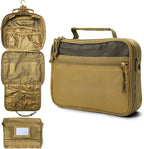 VELVEBAG Mens Toiletry Travel Bag Hanging Toiletry Bag for Toiletry Bag Shaving Bag for Men Travel for Cosmetic,Toiletries,Accessories Khaki