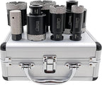 SHDIATOOL Diamond Core Drill Bits Set Hole Saw Kit for Porcelain Tile Ceramic Marble Brick Vacuum Brazed Cutter 7-Piece (25/35/45/51/65/76mm)+25mm Finger Bits