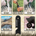 Fire Starter Survival Tool–Ferro Rod Fire Starter with 11" Waterproof Tinder Wick Rope, Multi-Tool Striker and Extra Jute Bag - All-in-One Flint and Steel Fire Starter Kit.