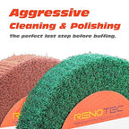 6 Inch Flap Wheel, Non-Woven Abrasive Polishing Wheel, 1 Inch Thickness, 3/4 Inch Arbor, for Bench Grinder (Assorted Grit240 Grit320)