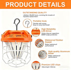 LED Temporary Work Light 100W15000Lm, 5000K Daylight White, Portable High Bay Light with Hook, Indoor Outdoor Area Lighting