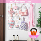 HUHOLE Pegboard Hooks 6 Inch 50PC, Pink Peg Board Hooks, Fit 1/4" or 1/8" Pegboard, Ideal Peg Board Organizer Accessories for Wall Display, Crafts Organization, Kitchen Organizer(Pink, 6 Inch)
