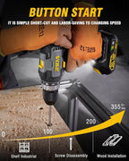 RIDA Cordless Drill Power Drill Cordless 20V 1/2'' Keyless Metal Chuck 355 In-lb(40N.m) Torque with 2.0AH Li-ion Battery & Fast Charger, Variable Speed, 25+1 Position and 22pcs Bits