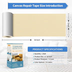 KING MOUNTAIN Canvas Repair Tape,Outdoor Gear Patch, 4×63 Inches,Waterproof,Self-Adhesive for Repairing Boat Covers,Sun Shades,Sofas,Tents,Lounge Chairs,Awnings (Beige2.0)