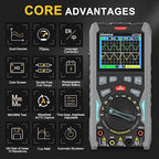 70MHz Bandwdith Digital Oscilloscope Multimeter, Dual Channel AT72S Abestop Oscillograph, 3 in 1 Functions with Digital Multimeter Signal Generator