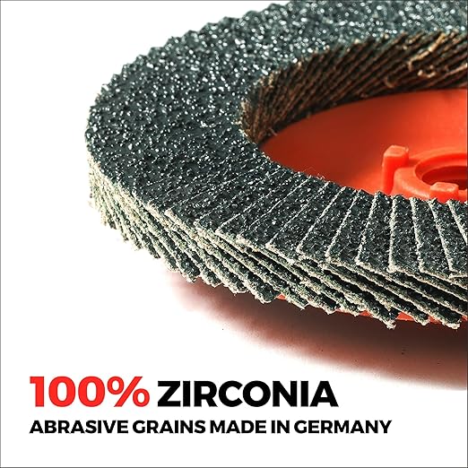 Jumbo Zirconia Flap Discs 4 1/2 for Angle Grinder, 40/60/80/120 Grit Type 27 High Density Trimmable 5/8"-11 inch Grinding Wheels for Grinding, Rust Removal, Sanding and Finishing - 10 Pack