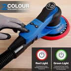 Electric 5mm Random Orbital Sander, Brushless 350W Low Vibration Orbital Sander, 6Inch Backing Pad, 7 Variable Speed (4000-10000RPM), Handheld Sanders for Surface Refinish, Woodworking, Cord 5M