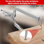 MAXPOWER 18-inch C Clamp Locking Pliers, Locking C Clamp with Regular Tips, MAX Jaw Capacity Up to 6.5"
