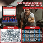 46Pcs Thread Checker, Nut and Bolt Thread Checker Standard and Metric, 24 Inch & 22 Metric Thread Gauge Kit, Suitable for Nut Bolt Size Finder and identifier in Narrow and Tricky Area