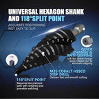 GSTK Pro Max 3PCS Four Spiral Flute Cobalt Unibit Step Drill bit, Impact Ready, for Metal, Stainless Steel, Aluminum, Wood, Plastic with 1/4" Hex Shank