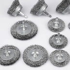 Wire Wheel Cup Brush Set,0.012-Inch Coarse Crimped Carbon Steel,Die Grinder Wire Brush for Drill,1/4In Hex Shank,Wire Drill Brush Set (24 Pack)