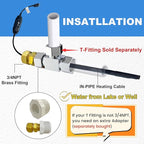 MAXKOSKO in Line Heating Cable Prevents Water Supply from Freezing, CSA Certified Safe for Drinking Water Pipe, 120V 10Ft