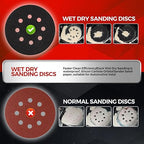 50PCS 5 inch Silicon Carbide Sanding Discs 8000 Grit, Wet Dry Orbital 5 Sander Hook and Loop Sandpaper Disc Ultra Fine Grit, Best for Metal,Automotive Precision Polishing