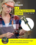 iGAGING Absolute Origin 0-4" Digital Caliper, IP54 Stainless Steel, SPC/USB Output Port, Inch & Metric Modes, Case, Manual