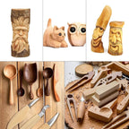 Wood Carving Kit, 22pcs Whittling Kit with Detail Wood Carving Knife Whittling Knife Wood Chisel Knife Gloves Polishing Compound Sharpener for Woodworking Beginners Adults Kids
