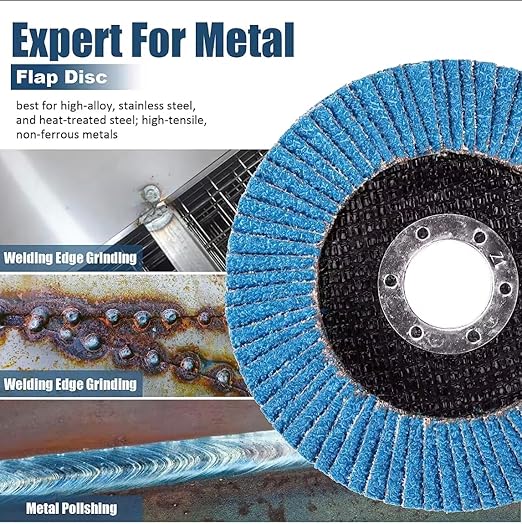 SIGNI 10-Pack Premium Zirconia Abrasive Flap disc for Angle Grinder Grinding Metal Steel (4.5 inch T29 120#)