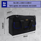 22 Inch Tools Bag, Waterproof Wide Mouth Tool Kit, Tools Big Bag, Heavy Duty Tool Tote Organizer With Adjustable Shoulder Strap For Men/Women (22IN Blue)