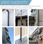 2 Sets 8 Inch Adjustable Pipe Bracket，Heavy Duty Galvanized Iron Stove Pipe Hanger Strap，Wall Support Chimney Pipe Holder，Round Split Ring Vent Conduit Carrier Kit，with All Mounting Screws