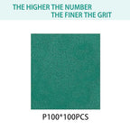 100PCS 100 Grit Premium Green Sanding Discs, 5-Inch 8-Hole Sandpaper for Random Orbital Sander