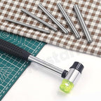 6Pcs 5 Sizes Roll Pin Punch Set with Double Faced Rubber Hammer Removing Repair Tools Steel Roll Pin Punches for Automotive Watch Bike Repairing