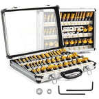 Router Bit Set of 40 Pieces Router bits 1/2 Inch Shank 40pcs Expert Router Bit Kit C3 Alloy Blade Router bits for Precision Carving and Versatile Applications