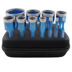 Tile Hole Saw Kit Diamond- BRSCHNITT 11pcs Diamond Core Drill Bit for Porcelain Tile Ceramic Marble Granite Drilling Triangle Shank