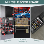 48PCS Magnetic Modular Wrench Organizer,Wrench Holders Organizers with Metric & SAE Label for Tool Drawer Storage -Red with Magnets
