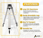 AdirPro Aluminum 5/8-Inch 11-Threaded Flat Head Tripod with Quick Clamp (Black)