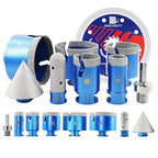 Diamond Core Drill Bit Set - BRSCHNITT Tile Hole Saw Kit 1" 1-3/8"1-3/4"2-1/2"3" & 4/5" Finger Bit & 2" Chamfer Bit for Porcelain Tile Ceramic Marble Granite Diamond Blade