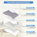 KING MOUNTAIN Canvas Repair Tape,Outdoor Gear Patch, 12×60 Inches,Waterproof,Self-Adhesive for Repairing Boat Covers,Sun Shades,Sofas,Tents,Lounge Chairs,Awnings (Light Grey)