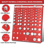 42 Nut and Bolt Thread Checker, Bolt Size and Thread Gauge, Screw Identifier Gauge with 19 Standard & 15 Metric Bolt & 8 Drill Bit Gauge, Gift for Mechanic Dad Son
