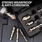 Countersink Drill Bit Set, M2 Cobalt HSS Countersink Drill Bits 6 Pieces 1/4 Inch Quick Change Hex Shank for Metal, Wood, Stainless Steel, Carbon Steel