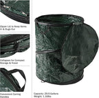 Wakeman 29.5-Gallon Pop up Outdoor Garbage Can Set - Set of 2 Collapsible Trash Cans for Parties, Yard Waste, or Laundry - Camping Accessories