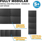 Heavy Duty 4-Panel Pegboard Wall Organizer & 32 Peg Hooks - Four Black Metal Peg Board Panels for Shops or Warehouse - Garage Tool & Walls Organizer - Modular Complete Kit With Installation Hardware