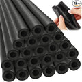 Amylove 12 Pcs 3.3 Feet Foam Pipe Insulation Foam Tube Insulating Water Pipe Pool Swim Noodles Heat Preservation Pipe Covers for Tubing Outdoor Freeze Protection (Black,3/4 Inch)