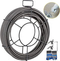 VEVOR Drain Cleaning Cable 50ft x 1/2 inch Solid Core Cable Sewer Cable, Drain Auger Cable Cleaner, Snake Clog Pipe Drain Cleaning Cable W/Four Shapes of Cutters