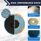 31Pcs 2 Inch Zirconia Flap Disc Roll Lock Sanding Discs 40/60/80 Grit for Die Grinder with 1/4" Holder for Wood Metal Sanding, Rust Removal, Grinding and Finishing
