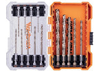 NordWolf 14-Piece M35 Cobalt Drill Bit Set for Stainless Steel, Hard Metals & Cast Iron, Jobber Length with 1/4" Hex Shank, SAE Sizes 1/16" to 3/8" in Storage Case