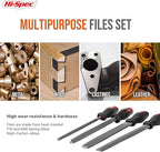 Hi-Spec 18 Piece Metal Hand & Needle Files Tool Set Kit. Large & Small Mini T12 Carbon Steel Diamond Flat, Half, Round, Triangle Files for DIY, Wood and Crafts. Complete in a Zipper Case with Brushes