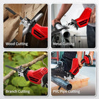 Reciprocating Saw Cordless, 0-3500SPM Power Reciprocating Saw with 2*2000mAh Battery & 4 Saw Blades, Tool-Free Blade Change, Variable Speed Reciprocating Saws for Woods/Metal/Plastic Cutting
