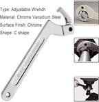 Wadoy Spanner Wrench Set Adjustable C Pin Spanner Hook Wrench Chrome Vanadium 4 Pcs Include 3/4-2", 1 1/4-3", 2-4 3/4", 4 1/2-6 7/10" for Vehicles Mechanical Equipments Tighten Lock Nuts and Bearings