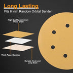 100 PCS 6 Inch Sanding Discs 600 Grit, 6 Hole Hook and Loop Round Sandpaper for Random Orbital Sander