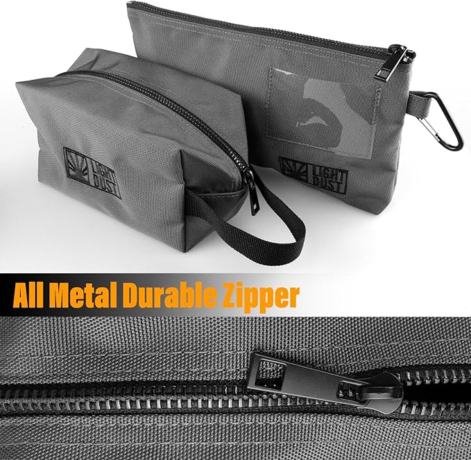 LIGHT DUST Tool Bags with Zipper, 6 Pack Combo Size Small Accessory Pouches Backpack Toolbag Organizers, Heavy Duty Hanging Storage Organization for Men Screwdrivers Sockets Wrenches Bits Garage RV