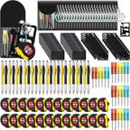 96 Pcs Mini Tape Screwdriver Keychain Set Christmas Men Gifts Bulk Adult Party Favors Multitool Pen Card Tool Measuring Keychains Stocking Christmas Stuffers for Men Dad (Yellow,Black)