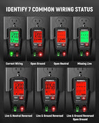KAIWEETS Electrical Test Kit, Non-Contact Voltage Tester with Signal Percentage, GFCI Outlet Tester with LCD Display, Wiring Fault Checker, Outlet Tester Kit for Electrician, DIY