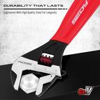 6" Adjustable Wrench Pipe Spanner: Wide Jaw Black Oxide Wrench With Cushion Grip, Laser Marked Metric & SAE Scales, CR-V Steel, for Professionals