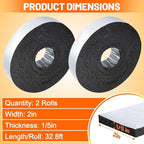 65.6ft Pipe Insulation Tape Wrap - 2pcs x 32.8ft Outdoor Winter Cold Hot Water Pipe Winterizing Self-Adhesive Foam with Aluminum Foil, Heat Preservation Reduce Heat Loss, 2" Wide