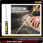 5-In-1 Multi Blades Hand Saw, 6 Inch(11T/16T) Double Edges Japanese Pull, DrywallSaw, HackSaw, Jab Saw, for Woodworking, Hard/Soft woods cutting, Metal, Blade Quick Change Mechanism.